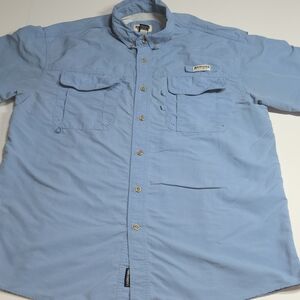Magellan Outdoors Men's Light Blue Casual Button Down Shirt